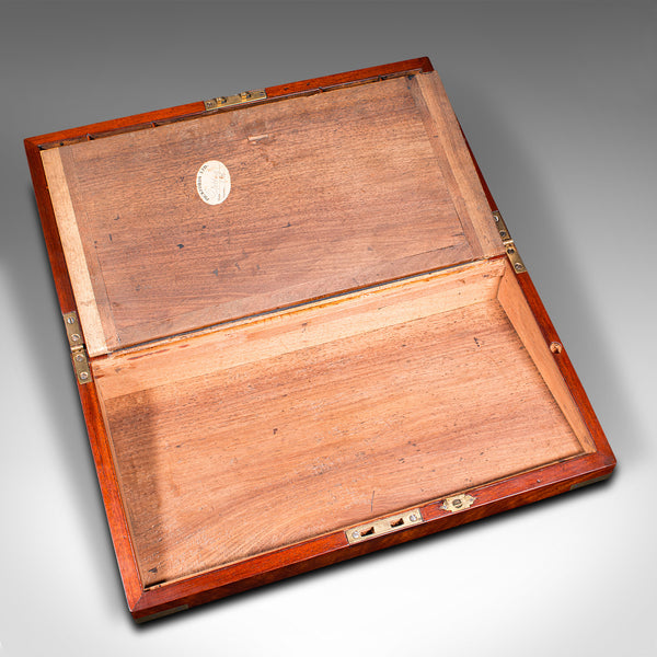 Antique Officer's Campaign Correspondence Box, English, Writing Case, Regency