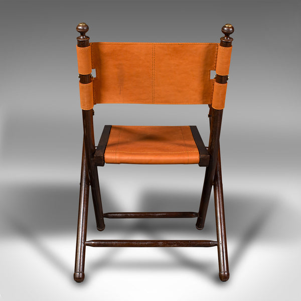 Pair Of Contemporary Veranda Chairs, English, Leather, Orangery, Folding Seat