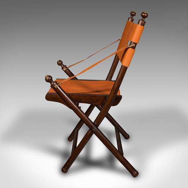 Pair Of Contemporary Veranda Chairs, English, Leather, Orangery, Folding Seat