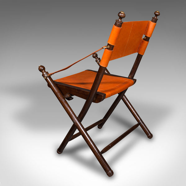 Pair Of Contemporary Veranda Chairs, English, Leather, Orangery, Folding Seat