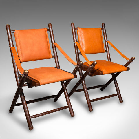 Pair Of Contemporary Orangery Chairs, English, Leather, Veranda, Patio, Seat