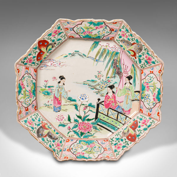 Antique Decorative Serving Plate, Japanese, Ceramic, Charger, Meiji, Victorian