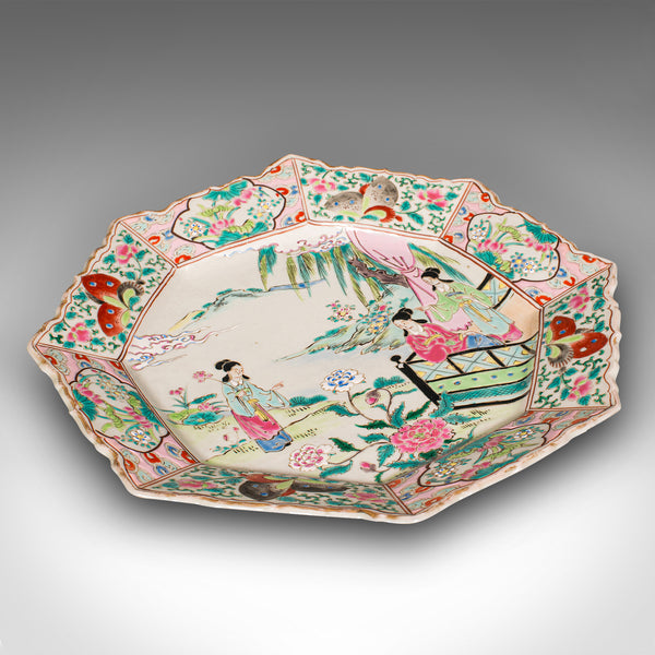 Antique Decorative Serving Plate, Japanese, Ceramic, Charger, Meiji, Victorian