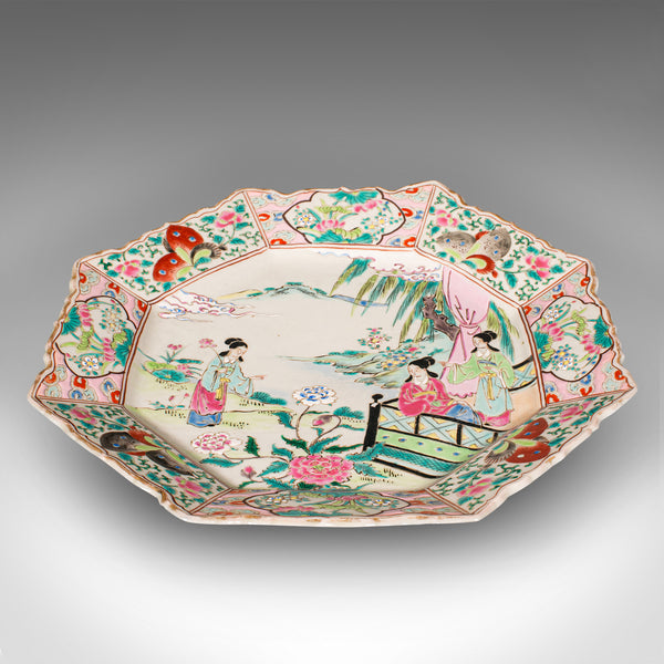 Antique Decorative Serving Plate, Japanese, Ceramic, Charger, Meiji, Victorian