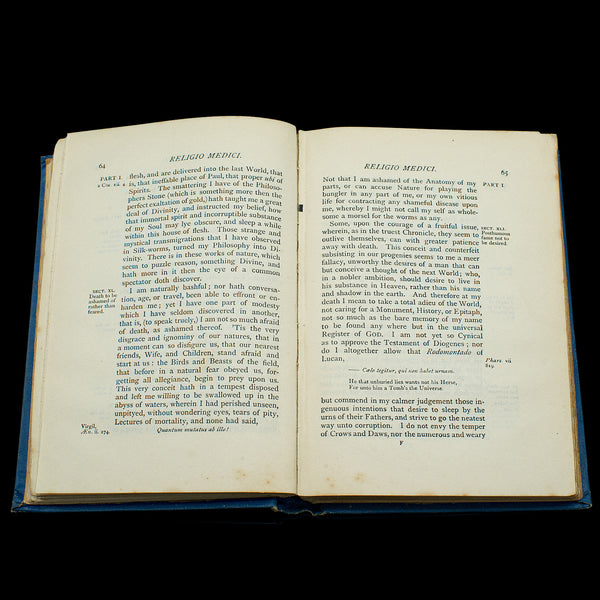 Antique Book, Religio Medici, Sir Thomas Browne, English Language, Dated 1915