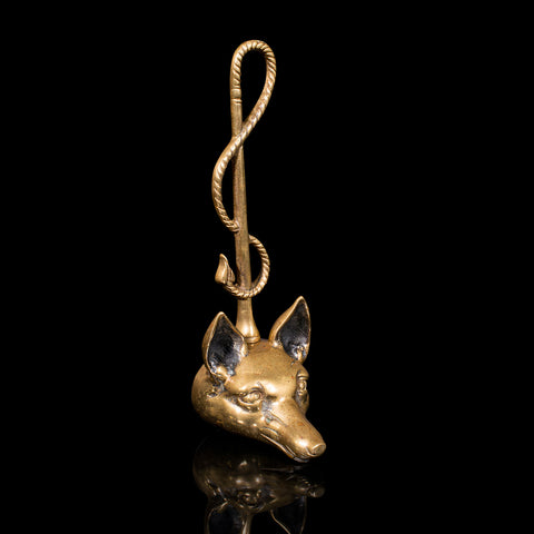 Antique Fox Head Doorstop, English, Brass, Country House, Door Keep, Victorian