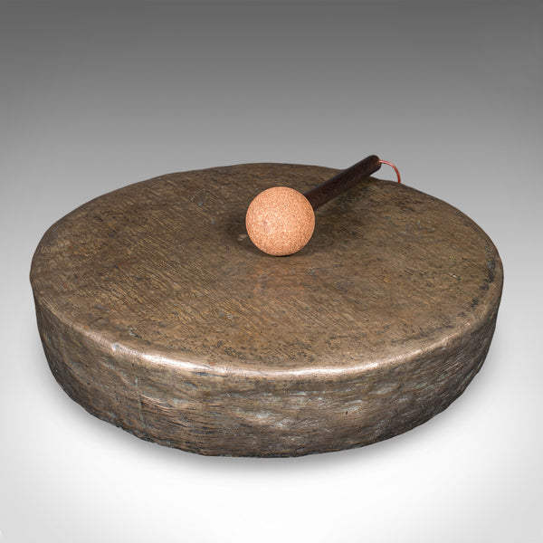 Antique Dinner Hall Gong, Oriental, Bronze Chime, Country House, Edwardian, 1910