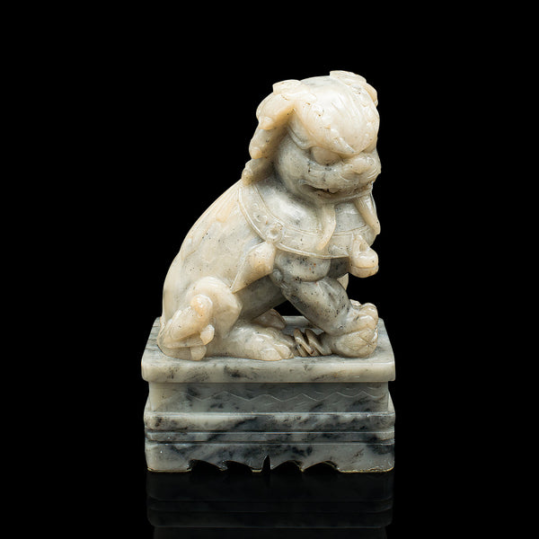 Pair Of Vintage Oriental Dog Bookend, Chinese, Soapstone, Dog of Fo, Victorian