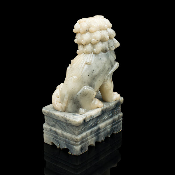 Pair Of Vintage Oriental Dog Bookend, Chinese, Soapstone, Dog of Fo, Victorian