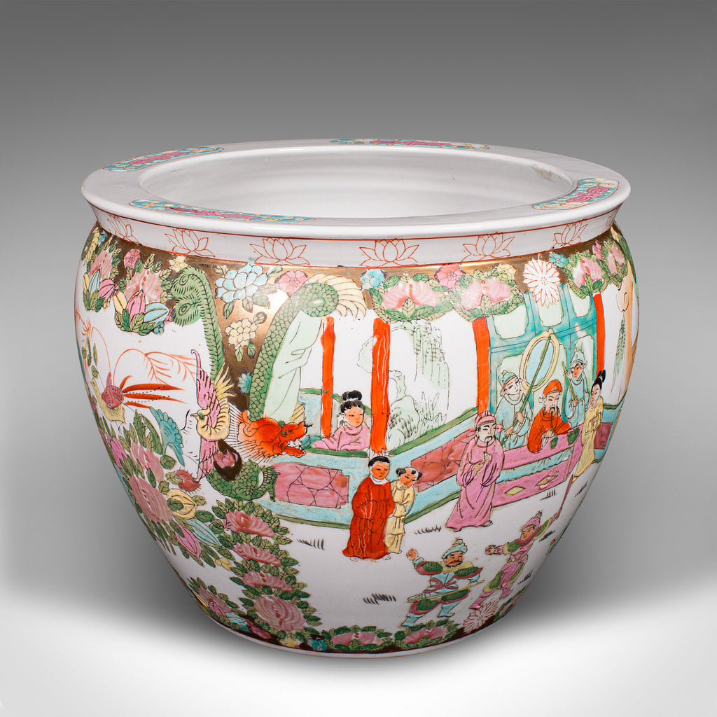 chinese fish pot planter Vintage Decorative Jardiniere, Chinese, Ceramic, Fish Bowl Planter... – London Fine Antiques