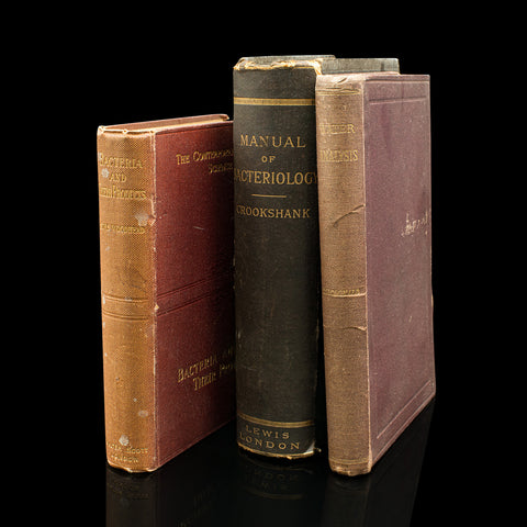 Set of 3 Antique Biology Interest Books, English Scientific Reference, Victorian