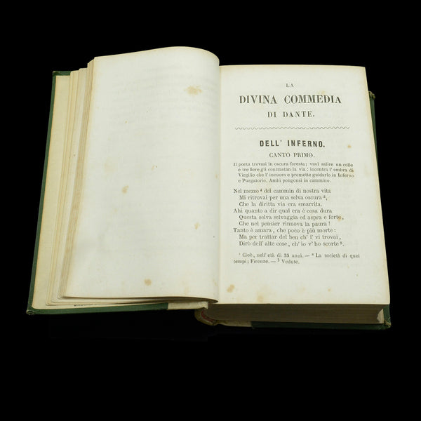 Antique Book La Divina Commedia, Italian Language, Dante, Divine Comedy, 1855