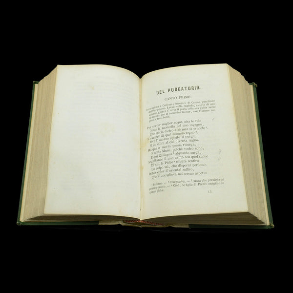 Antique Book La Divina Commedia, Italian Language, Dante, Divine Comedy, 1855