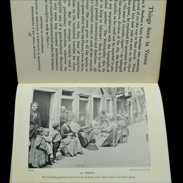 Antique Guide Book Things Seen in Venice, English Language, Travel, Dated 1923