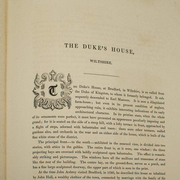 Large Antique Book of Baronial Halls Volume 1, Reference, English, Mid Victorian