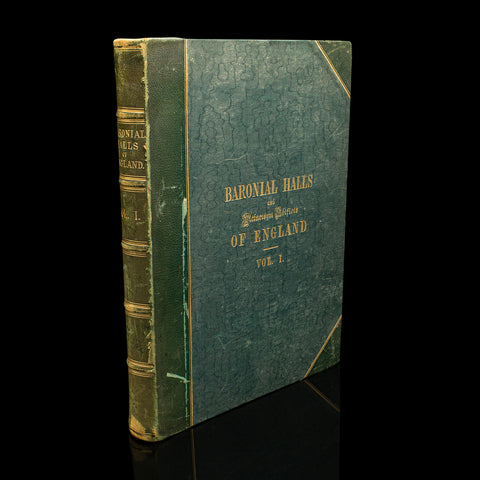 Large Antique Book of Baronial Halls Volume 1, Reference, English, Mid Victorian