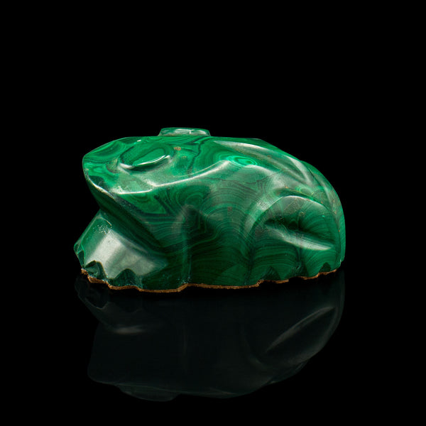 Vintage Ornamental Frog, Chinese, Malachite, Miniature, Late Art Deco, C.1950