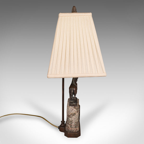 Vintage Equine Table Lamp, English, Bronze Decorative Desk Light, Horse Interest