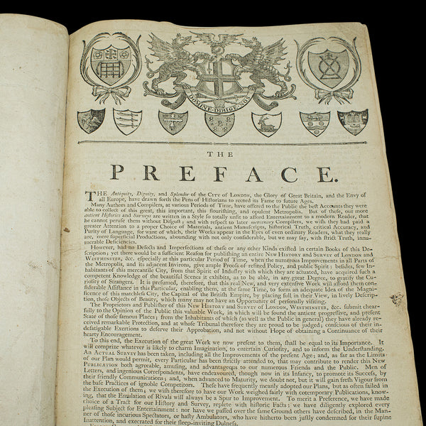 Antique Reference Book, Survey of London, English, Aged, Topographical, Georgian