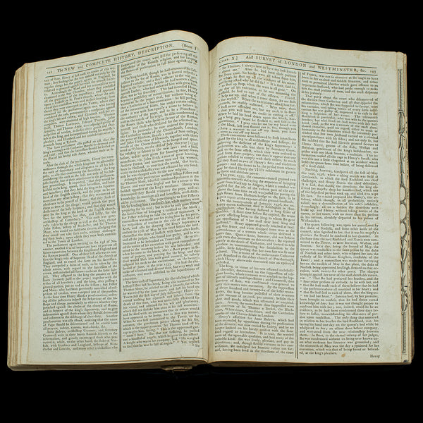 Antique Reference Book, Survey of London, English, Aged, Topographical, Georgian