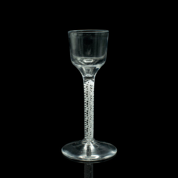 Small Antique Liqueur Glass, French, Art Glass, Twist Stem, Petite, Victorian