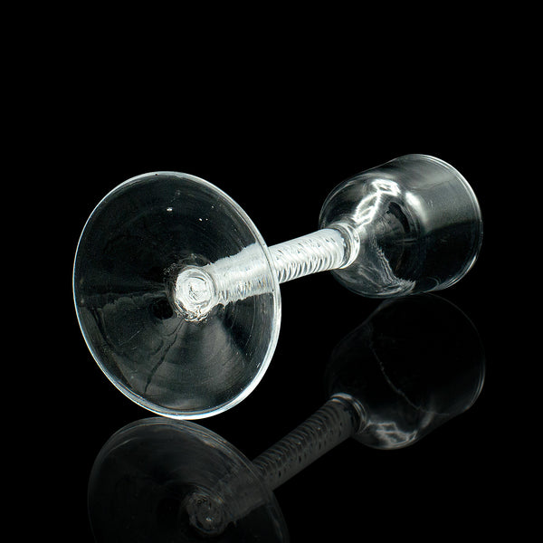 Small Antique Liqueur Glass, French, Art Glass, Twist Stem, Petite, Victorian