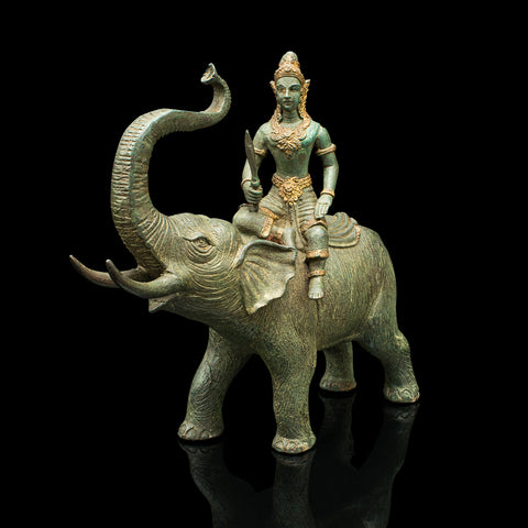 Antique Elephant Figure, Asian, Bronze, Ornament, Thai Deity, Victorian, C.1880