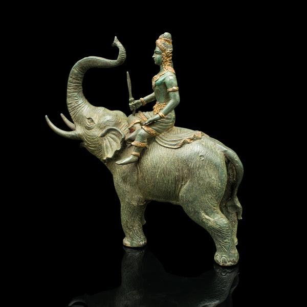 Antique Elephant Figure, Asian, Bronze, Ornament, Thai Deity, Victorian, C.1880