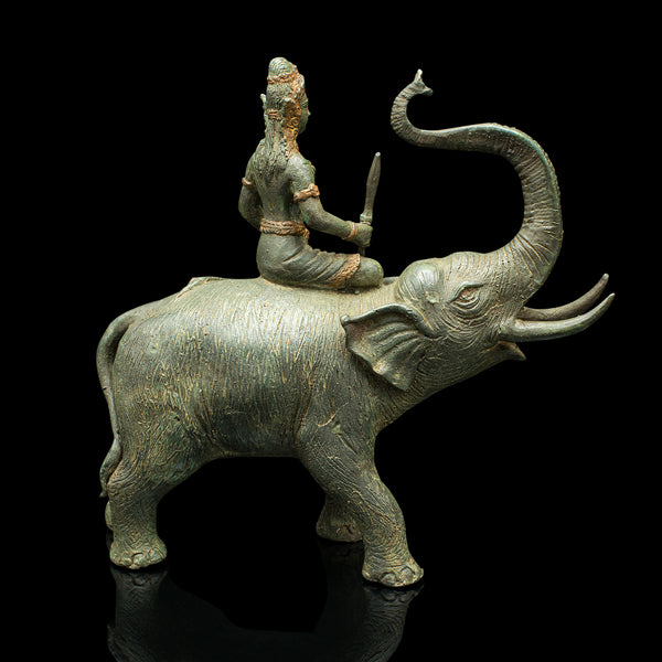 Antique Elephant Figure, Asian, Bronze, Ornament, Thai Deity, Victorian, C.1880