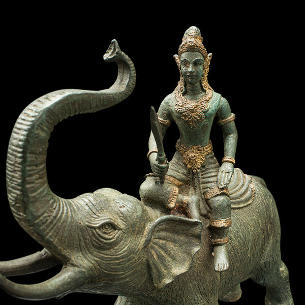 Antique Elephant Figure, Asian, Bronze, Ornament, Thai Deity, Victorian, C.1880