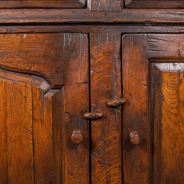 Large Vintage Dresser Base, English, Oak, Georgian Revival, Cabinet, Circa 1980