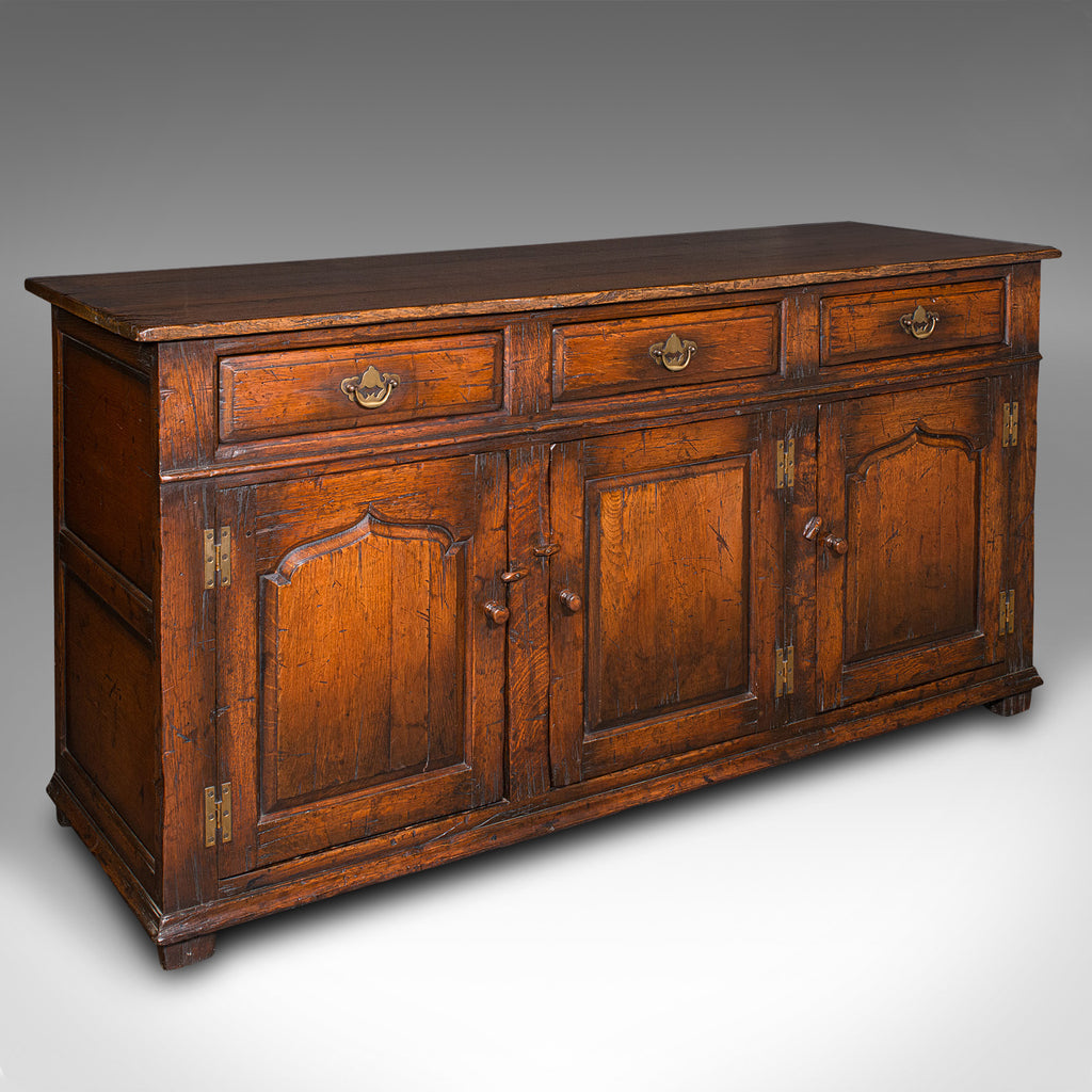 Large Vintage Dresser Base, English, Oak, Georgian Revival, Cabinet... London Fine Antiques Large Vintage Dresser Base, English, Oak, Georgian Revival, Cabinet... London Fine Antiques