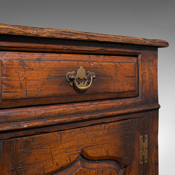 Large Vintage Dresser Base, English, Oak, Georgian Revival, Cabinet, Circa 1980