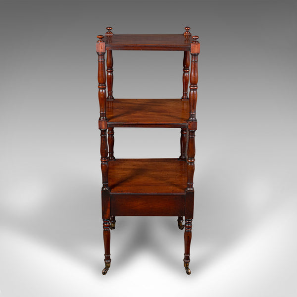 Antique 3 Tier Whatnot, English, Open Display Stand, Late Georgian, Circa 1800