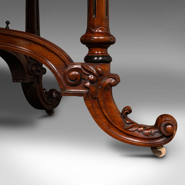 Antique Oval Looe Table, English, Walnut, 4 Seat, Centrepiece, Early Victorian