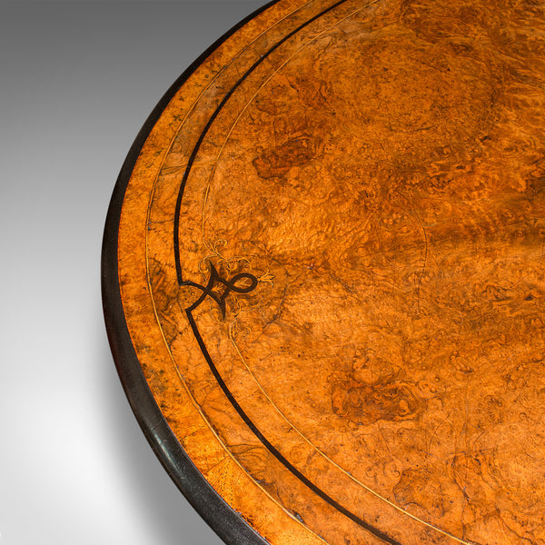 Antique Oval Looe Table, English, Walnut, 4 Seat, Centrepiece, Early Victorian