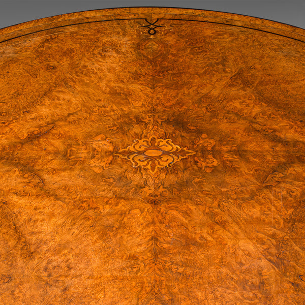 Antique Oval Looe Table, English, Walnut, 4 Seat, Centrepiece, Early Victorian