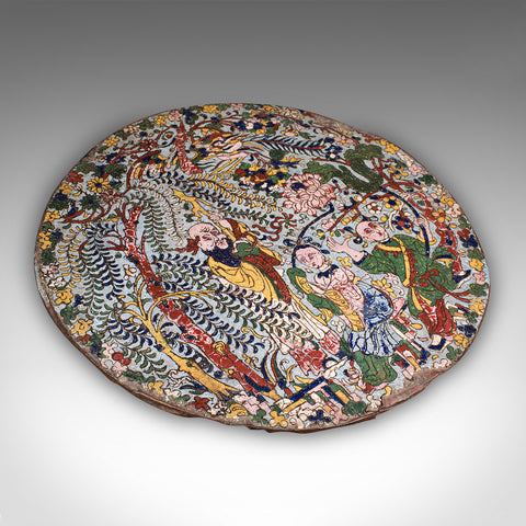 Antique Display Plate, Oriental, Cloisonne Plaque, Qing Dynasty, Georgian, 1750