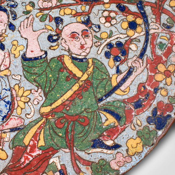 Antique Display Plate, Oriental, Cloisonne Plaque, Qing Dynasty, Georgian, 1750