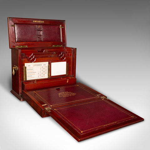 Antique Travelling Writing Slope, English, Correspondence Box, Victorian, C.1899