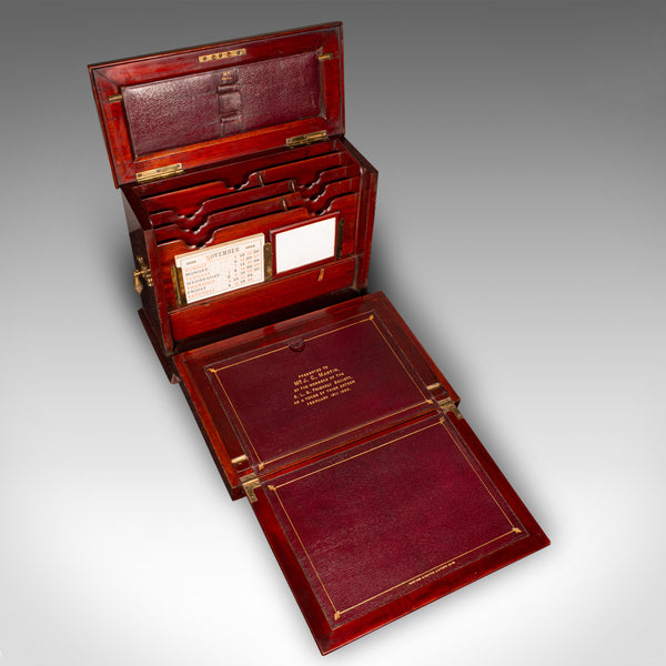 Antique Travelling Writing Slope, English, Correspondence Box, Victorian, C.1899