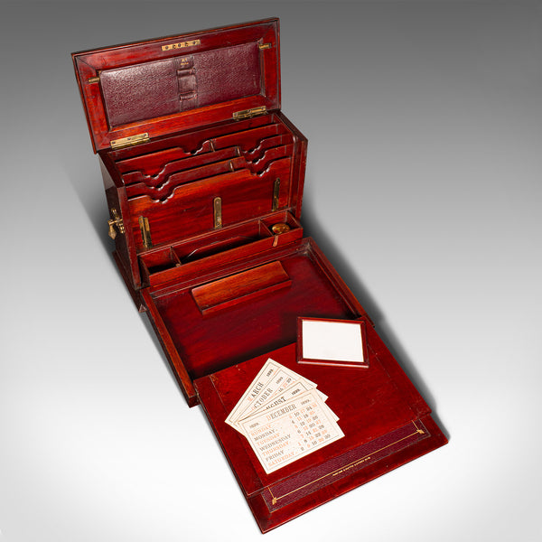 Antique Travelling Writing Slope, English, Correspondence Box, Victorian, C.1899