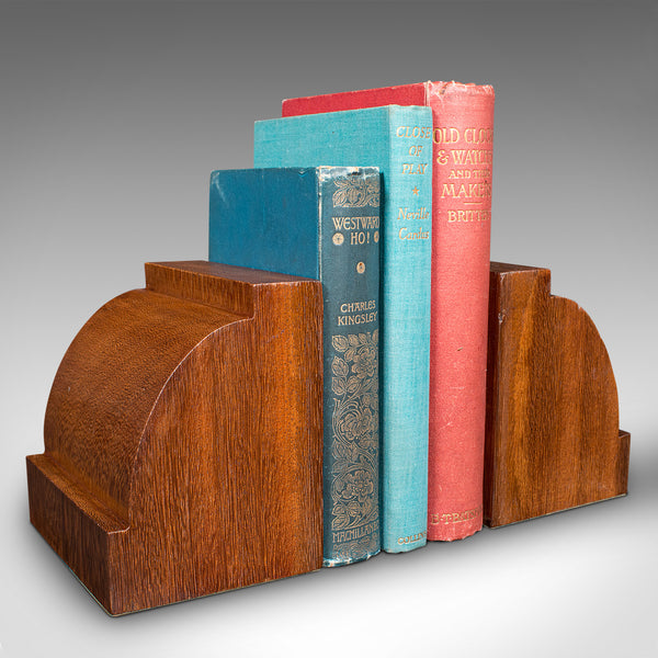 Pair of Antique Executive Desk Bookends, English, Book Rest, Edwardian, C.1910