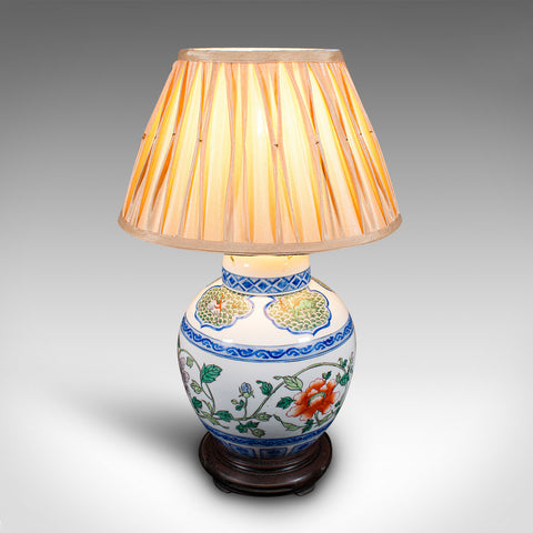 Vintage Art Deco Table Lamp, Chinese, Ceramic, Accent Light, Mid 20th Century
