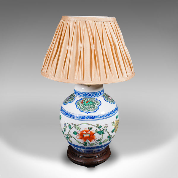 Vintage Art Deco Table Lamp, Chinese, Ceramic, Accent Light, Mid 20th Century