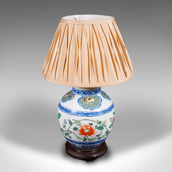 Vintage Art Deco Table Lamp, Chinese, Ceramic, Accent Light, Mid 20th Century