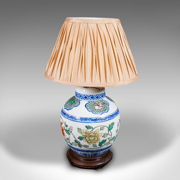 Vintage Art Deco Table Lamp, Chinese, Ceramic, Accent Light, Mid 20th Century