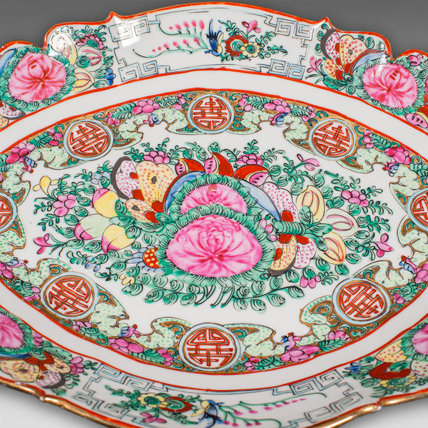Antique Cantaloupe Serving Dish, Chinese, Ceramic, Decor, Fruit Bowl, Victorian