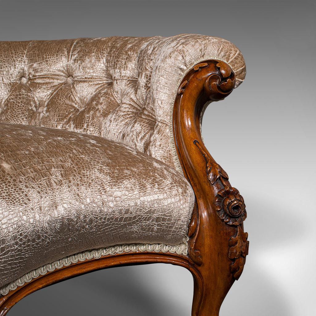 Antique Carved Spoon Back Settee, English, Walnut, Showpiece Sofa ...