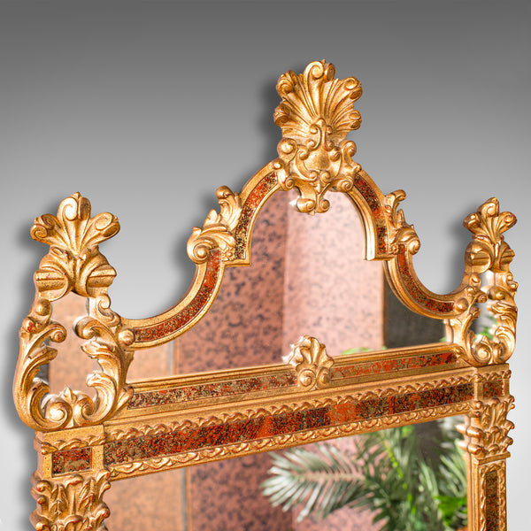 Tall Vintage Hall Mirror, Continental, Gilt Gesso, Glass, Overmantle, Italianate